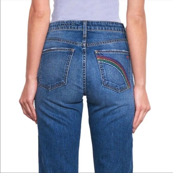 Sundry Rainbow Patch Relaxed Straight Leg Jeans - Picture 3 of 6